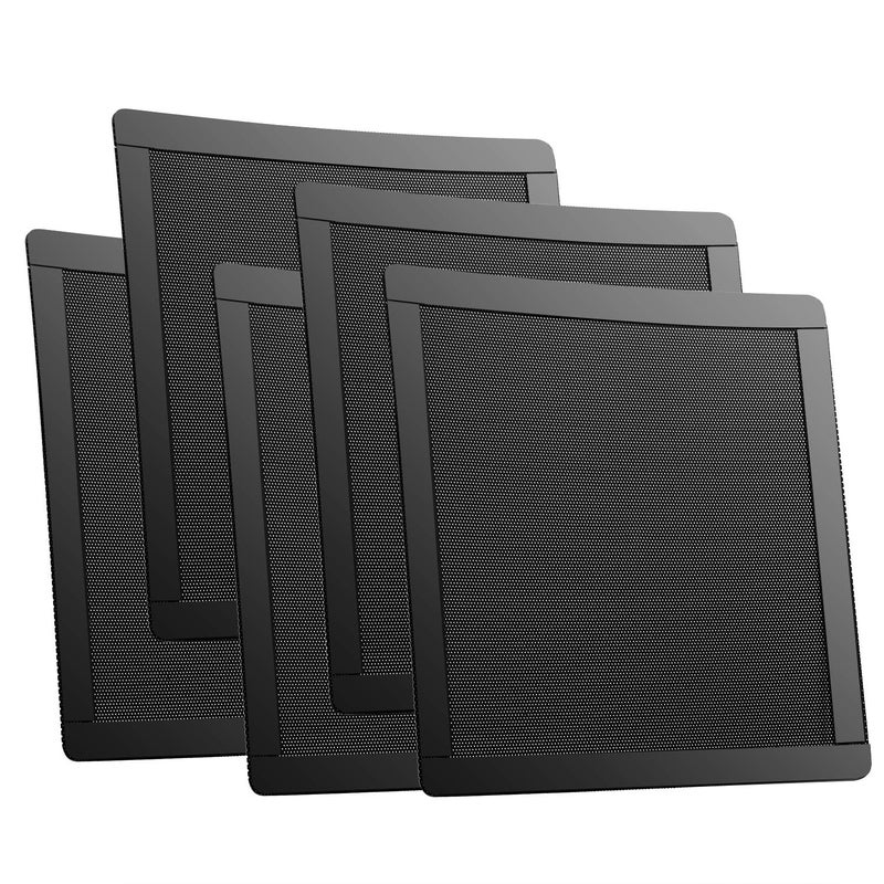 PANO-MOUNTS 140mm 5.5inch Magnetic Frame PVC Dust Filter Grills - Computer Case Fan Dust Proof Cover Black for PC Ventilation & Cooling Systems 5-Pack - Image 1